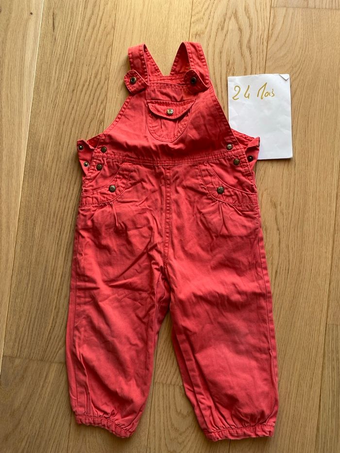 Salopette en jean corail DPAM – 24 mois