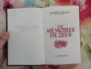 LES MEMOIRES DE ZEUS de Maurice DRUON Ed. Famot