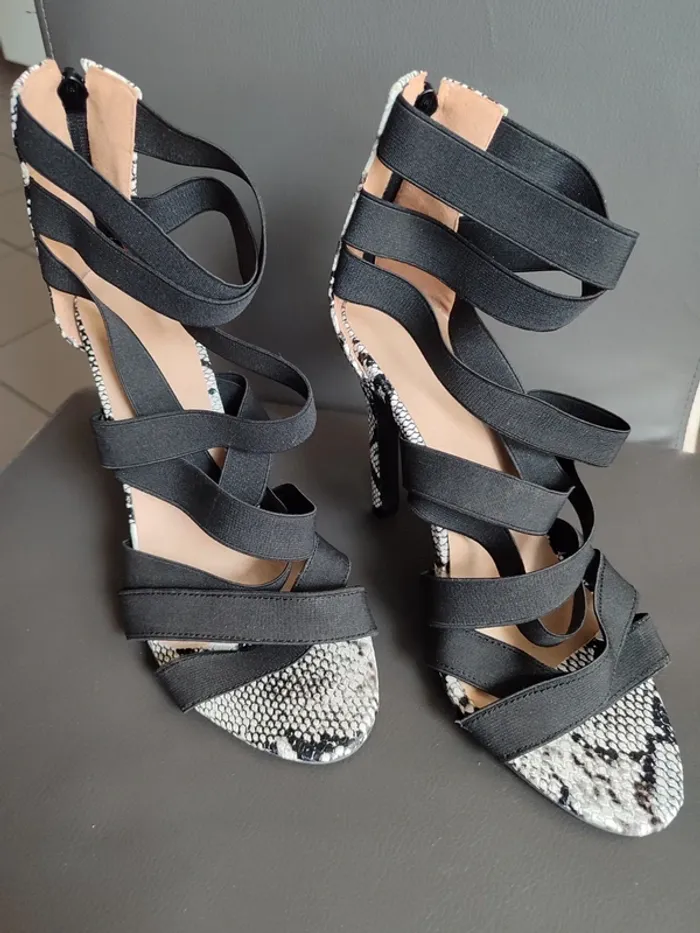 Chaussures de danse latine imprimée serpent - photo numéro 3