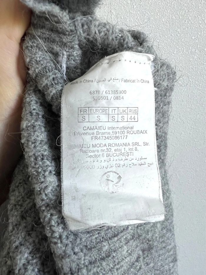 Pull col roulé Camaïeu gris - photo numéro 4