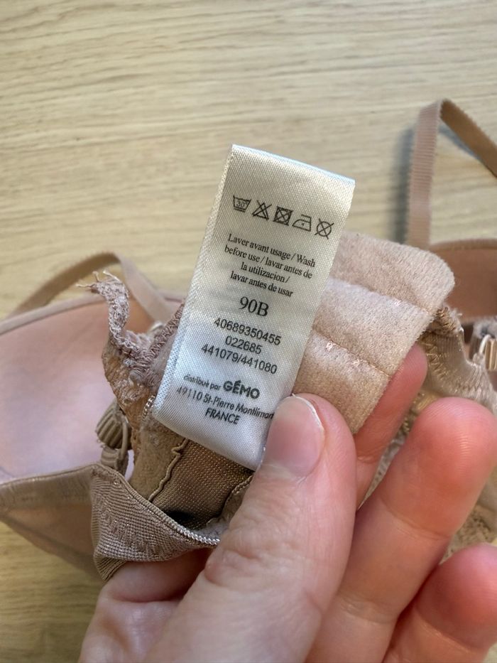 Soutien gorge rose poudré pailletée Gémo taille 90B - photo numéro 5