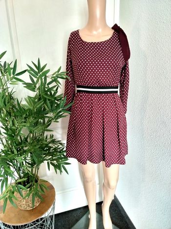 Robe à pois bordeaux Miss Miss taille xs