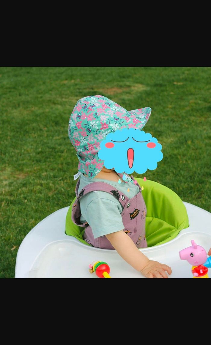 Chapeau anti-UV avec visière et protection à l'arrière pour bébé fille - photo numéro 2