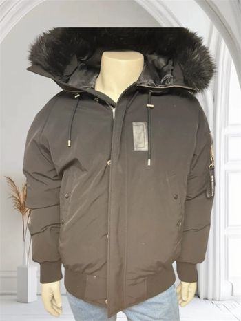 Doudoune neuve The Kooples noire avec capuche en fausse fourrure – Taille XL