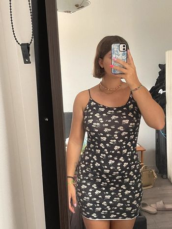 robe fleuri noir et blanc
