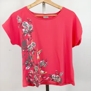 T-shirt corail fleuri Damart – Taille M (38/40) A707