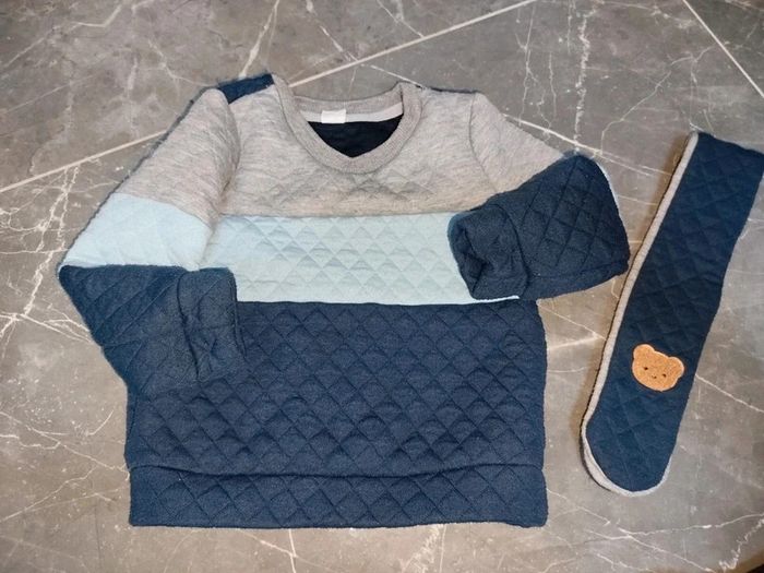 Pull tricolore sweat écharpe bebe garçon 12/18 mois shein