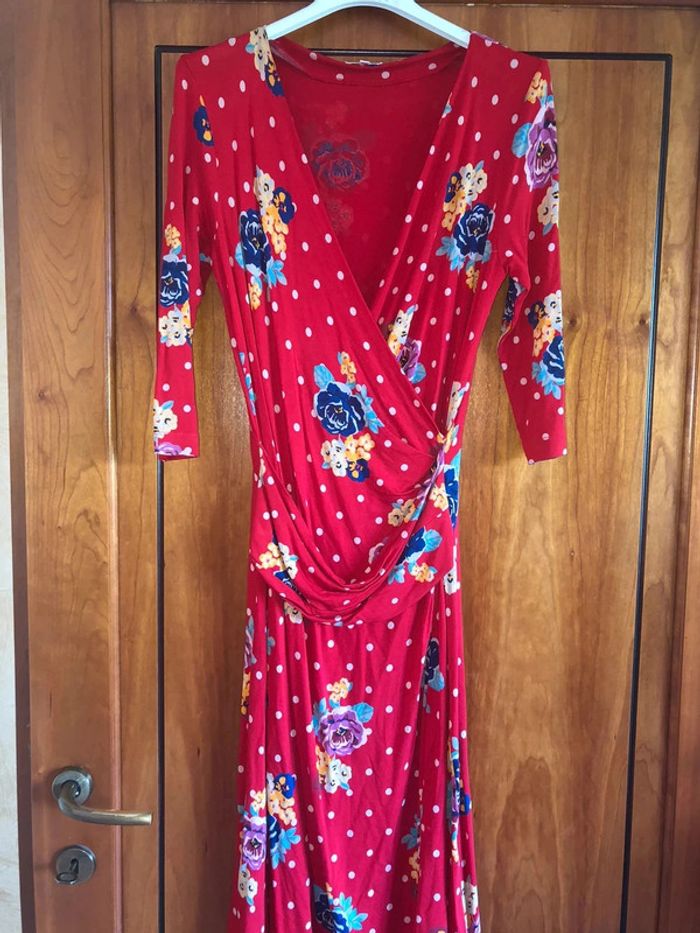 Robe rouge fleurie 36 Mer du Nord