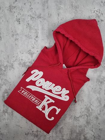 Pull à capuche universitaire Gildan rouge – Taille XL Homme (mesures en photos)