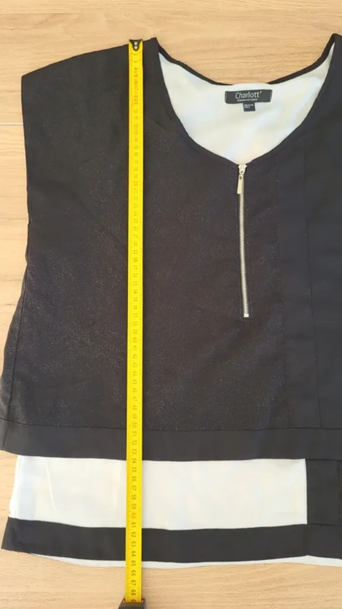 Blouse manches courtes noire et blanche Charlott' Taille 42 44 - photo numéro 10