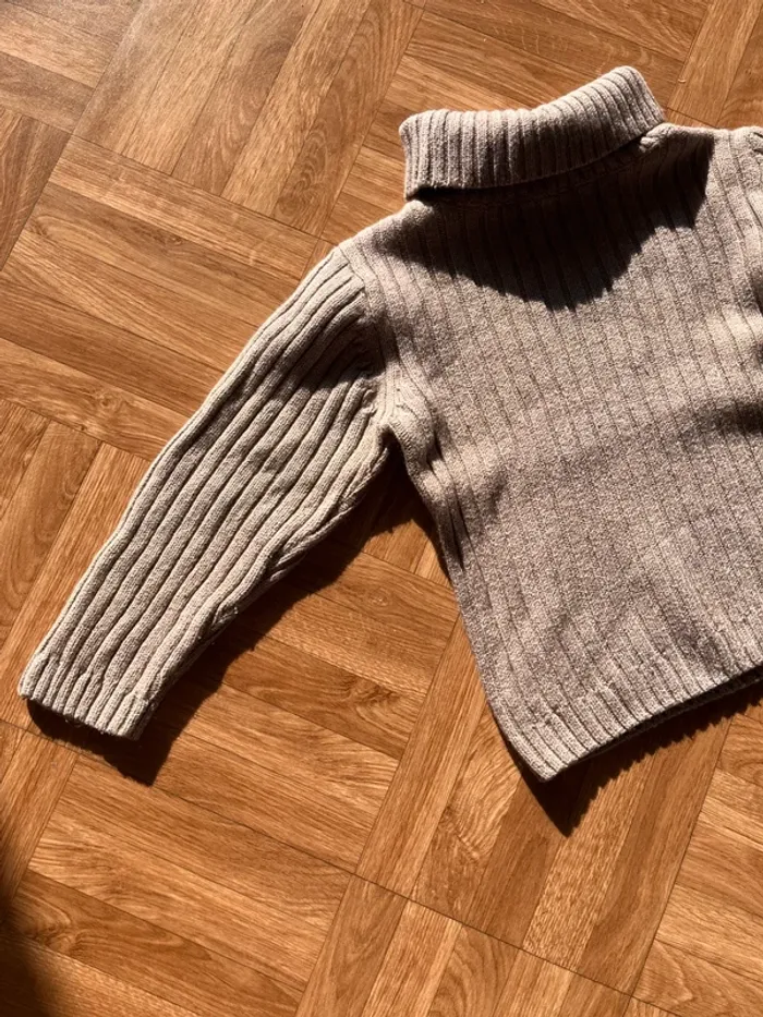Pull over à rayures marron taille 24 mois WOA - photo numéro 3