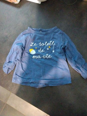 T-shirt manches longues bleu