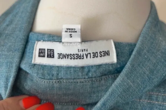 Inès de la Fressange by Uniqlo,  chemise en denim bleu Taille S./36. - photo numéro 4