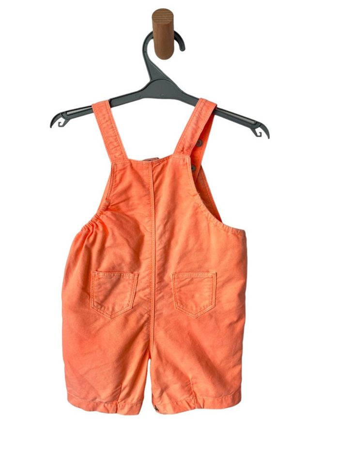Salopette courte d’été orange fluo délavé - Petit Bateau 6 mois (67cm) - photo numéro 3