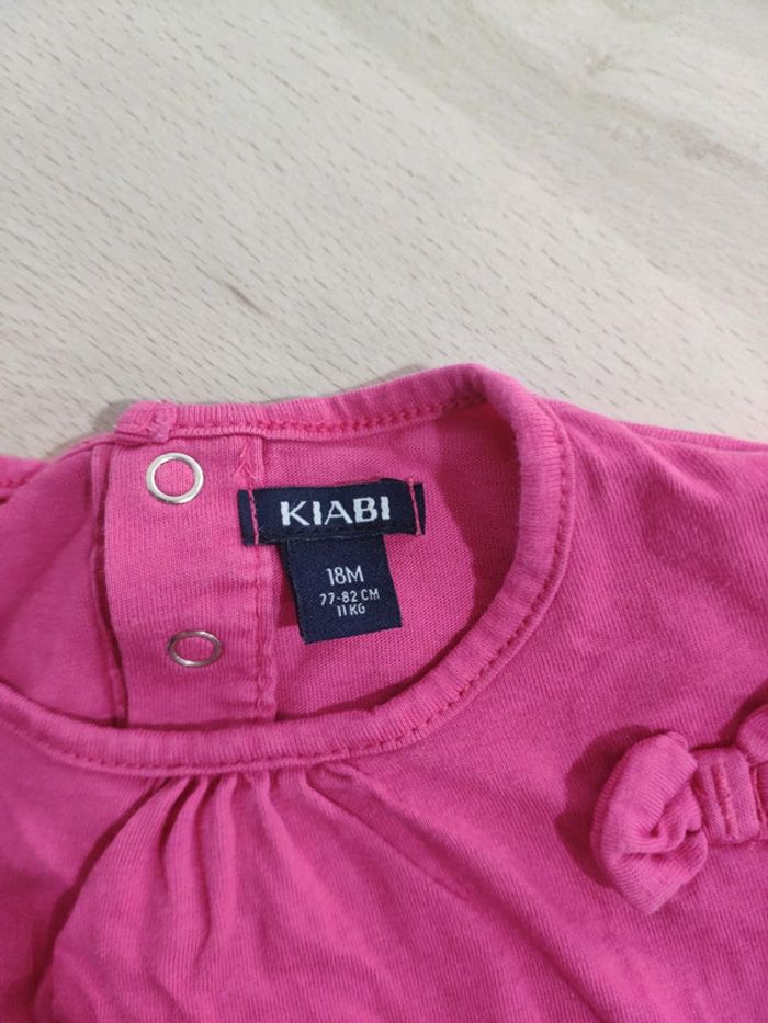 T shirt avec noeud rose fushia 18 mois Kiabi - photo numéro 2
