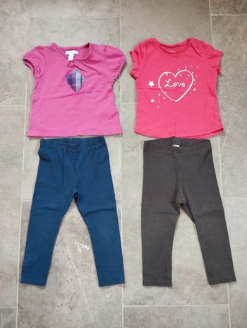 Lot leggings et t-shirts fille 18 mois