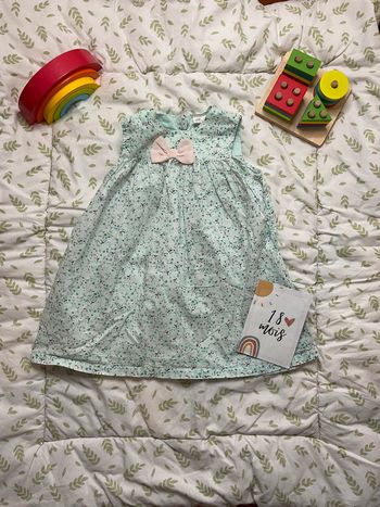 robe sans manches vert menthe fleurie H&M 12/18 mois