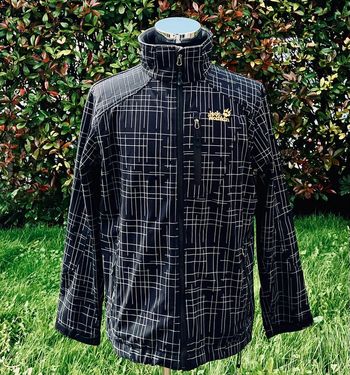 Manteau/veste noire doublée avec détails blancs Jack Wolfskin pour homme, taille L