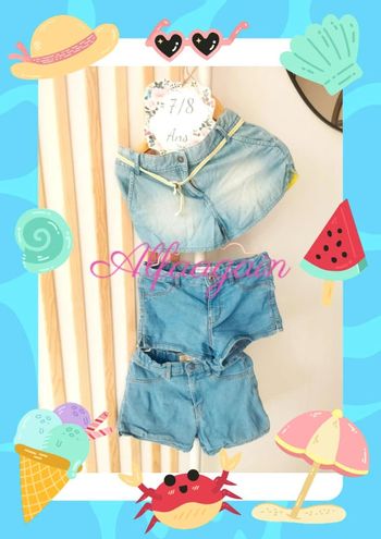 Lot shorts jean 7/8ans