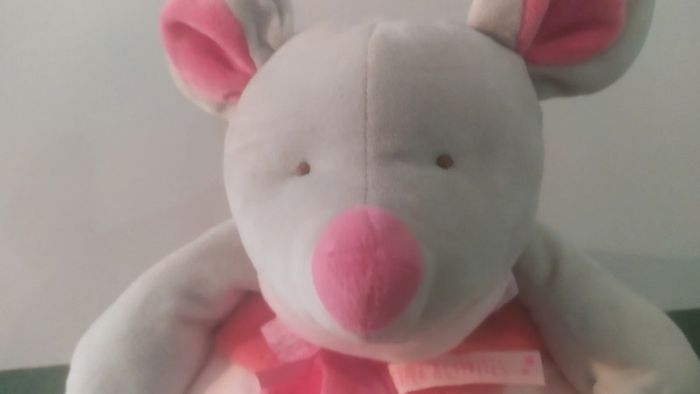 grosse souris doudou super activités anneaux baby nat - photo numéro 3