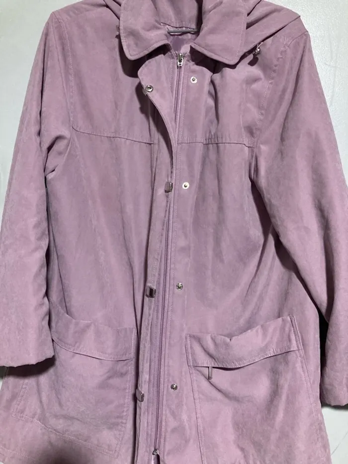 Manteau lilas Anne Weyburn – Taille 42/44 – Demi-saison avec capuche amovible - photo numéro 10