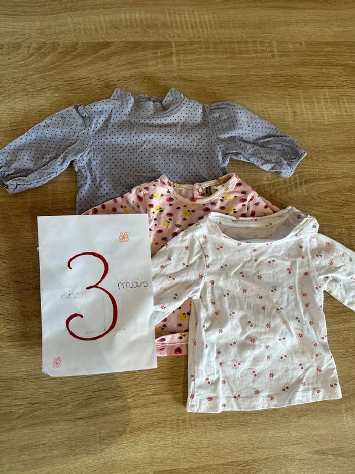 Lot 3 haut manche longues bébé fille