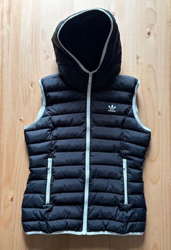 Doudoune sans manches Adidas noir/blanc – T38 – excellent état – style sportif 