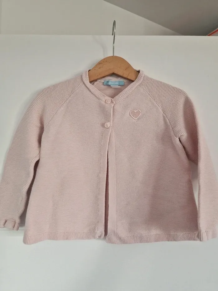Gilet rose pâle taille 3 ans Obaïbi