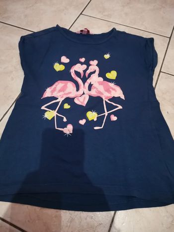 T-shirt flamant rose Ovs 7 ans fille