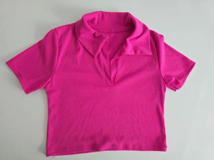 Tee shirt court rose fushia