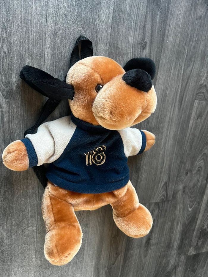 Doudou sac à dos chien