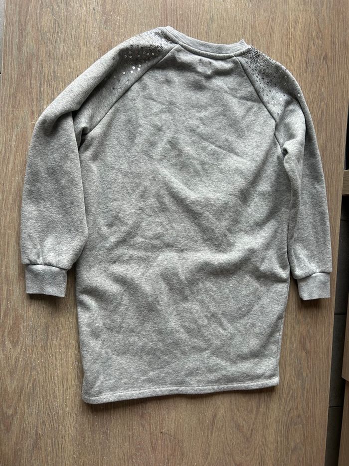 Robe pull/sweat habillé chaude grise à strass et manches  longes et - photo numéro 5