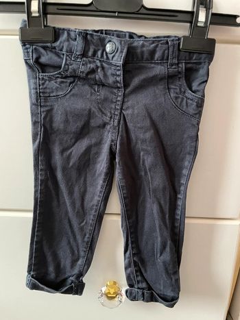 Pantalon en jean taille neuf mois bébé fille bleu marine tape-à-l’œil 9