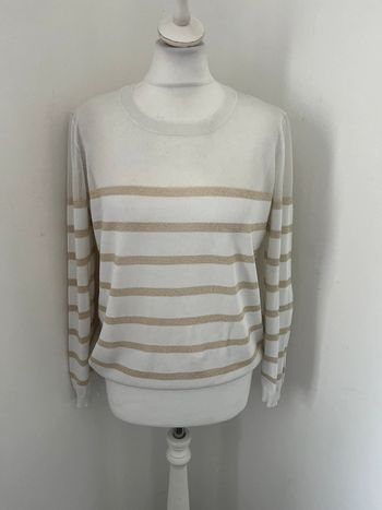 Pull fin blanc et doré The Kooples M