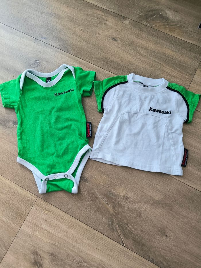 Body et tee-shirt bébé garçon Kawasaki 1 mois