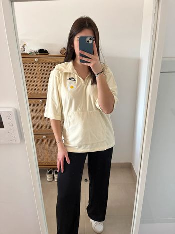 Sweat manches 3/4 jaune pâle Nike