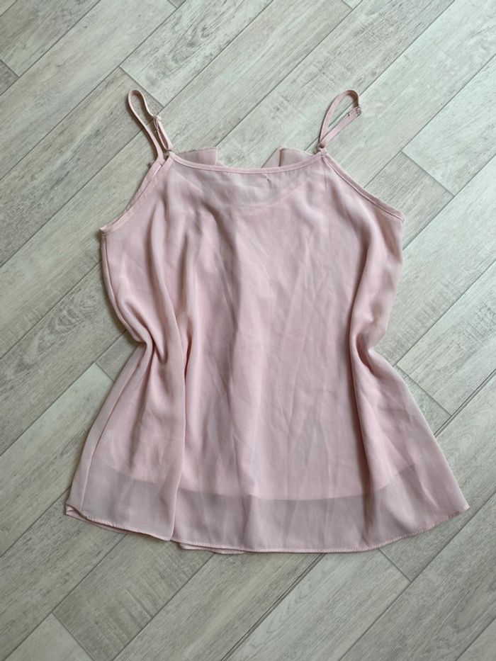 Top à bretelle vintage à volants rose pale - photo numéro 2