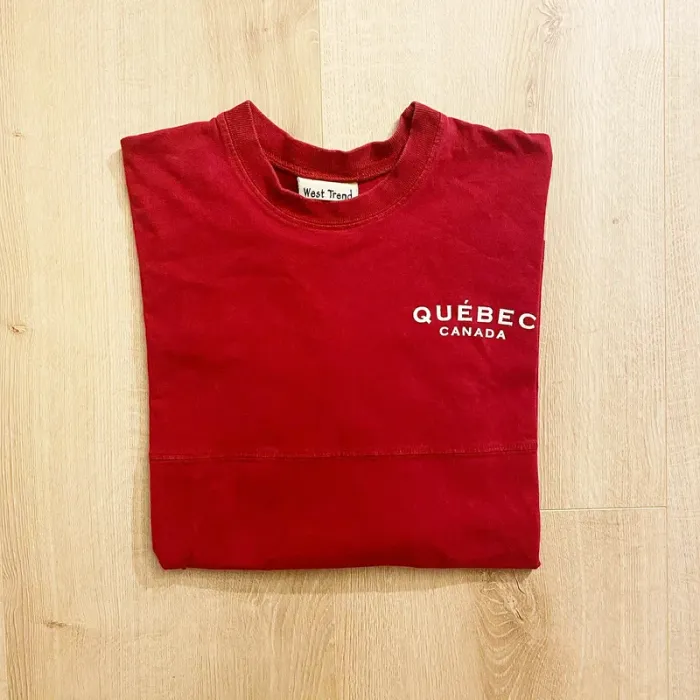 West Trend Import Canada Sweat Pull Rouge Quebec Homme Exclusif Vintage (Taille S)