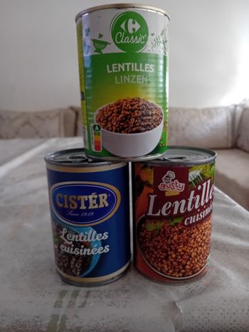Lentilles  en conserve 