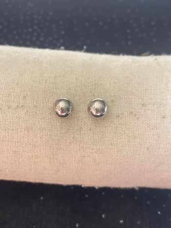 Boucles d'oreilles perles argentées 8mm