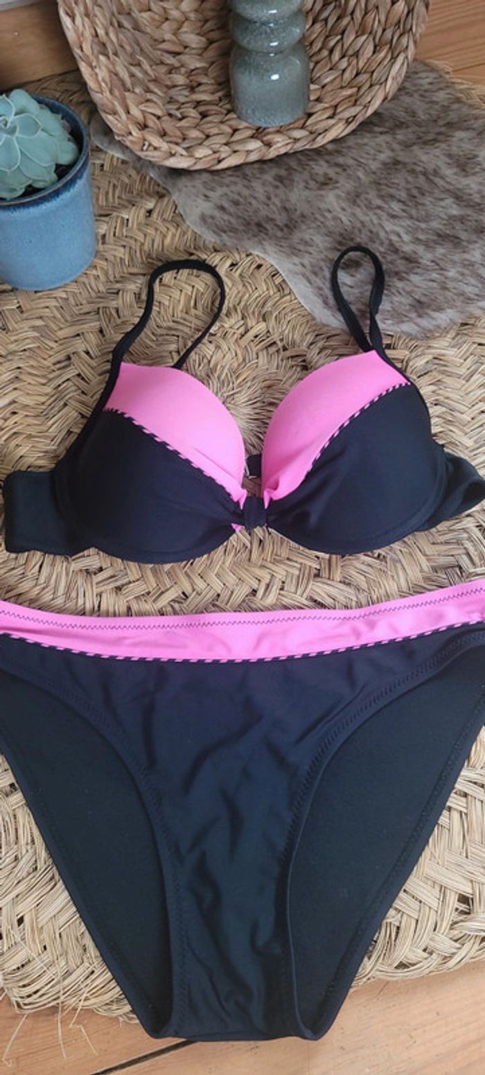 Bikini noir et rose Parfait état Taille L - photo numéro 3