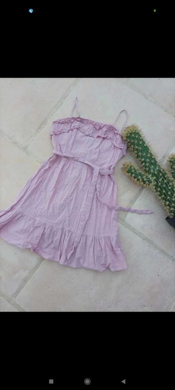 Robe romantique vieux rose pâle T.38 M