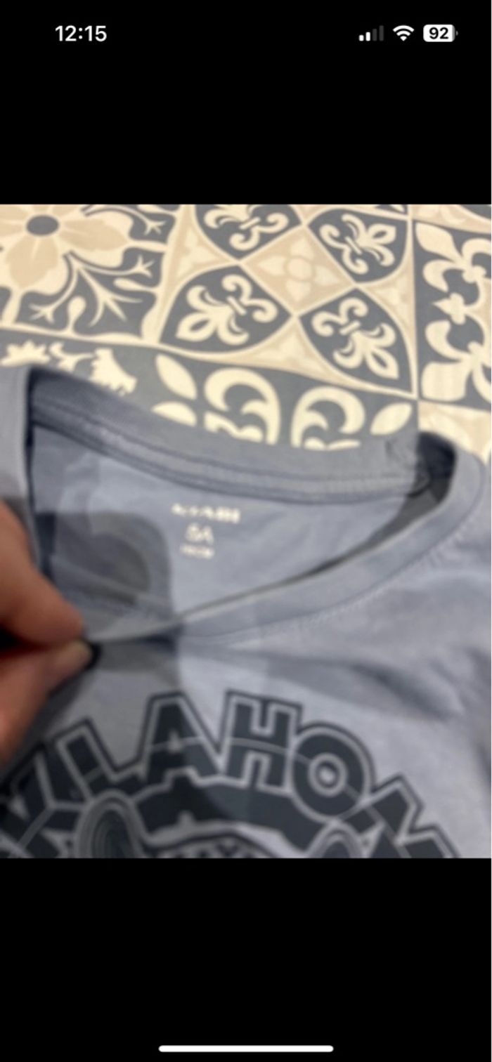 Teeshirt manches longues bleu/violet motif tête de panthère