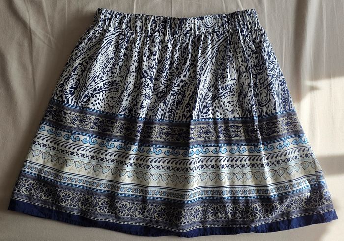 It Hippie Jupe courte bohème bleue et blanche - Taille S/M - photo numéro 3