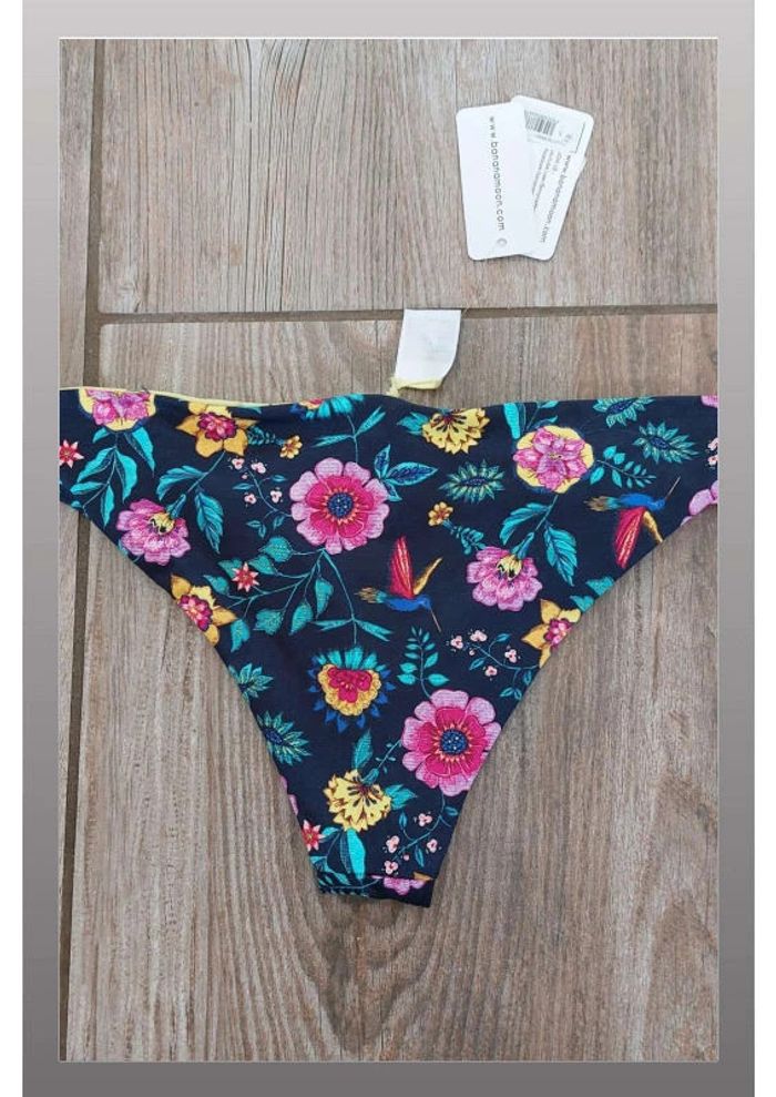 Bas de maillot de bain bleu marine à motif fleuri - Taille 38 Banana Moon - photo numéro 2