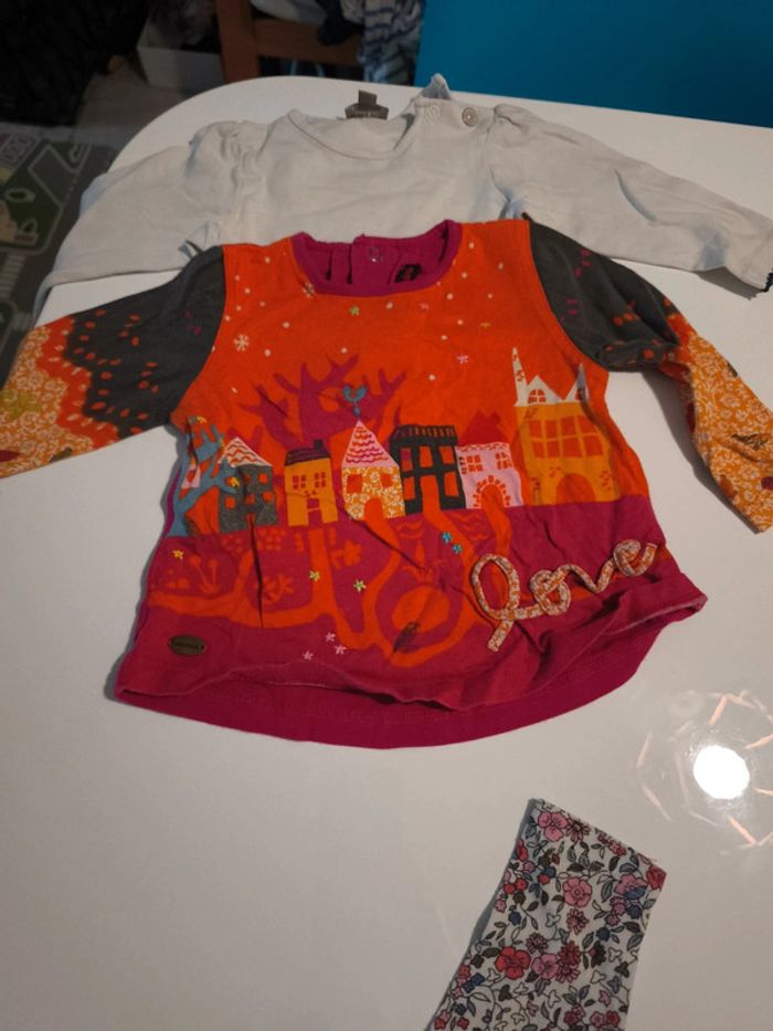 Lot Tshirt manche longue fille 6 mois - photo numéro 10