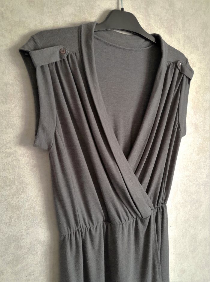 Robe portefeuille grise - Camaïeu - photo numéro 2