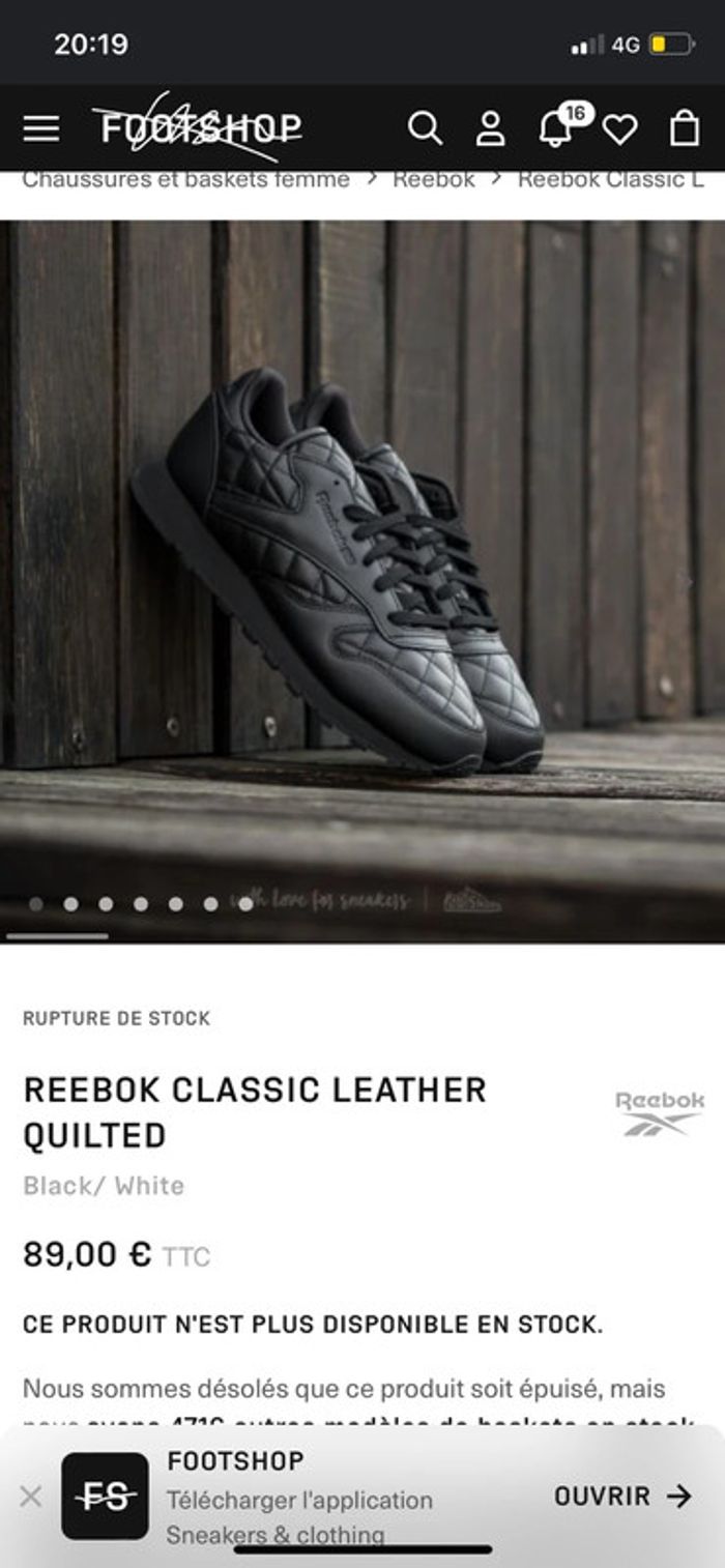 Reebok classic leather quilted noires - photo numéro 14