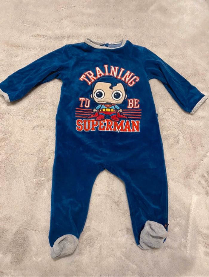 Pyjama velours superman dc comics 12 mois - photo numéro 2