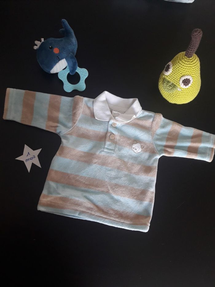 Polo velours 1 mois